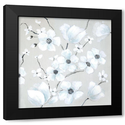 Fantasy Dogwood Black Modern Wood Framed Art Print with Double Matting by Tava Studios