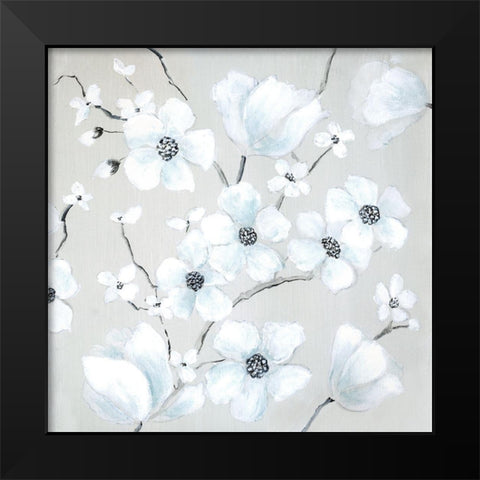 Fantasy Dogwood Black Modern Wood Framed Art Print by Tava Studios