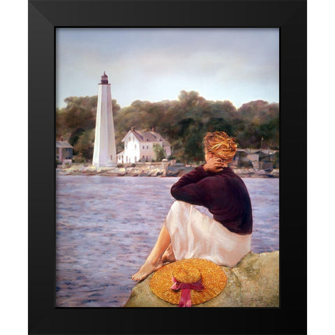 Waiting Black Modern Wood Framed Art Print by DeSantis, Bob