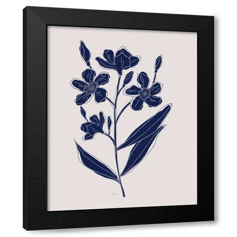 Indigo Botanical Study I Black Modern Wood Framed Art Print by Carpentieri, Natalie