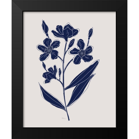 Indigo Botanical Study I Black Modern Wood Framed Art Print by Carpentieri, Natalie