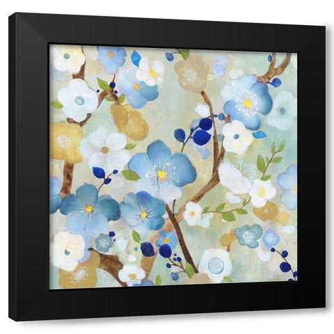 Tree Blossoms I Black Modern Wood Framed Art Print with Double Matting by Tava Studios