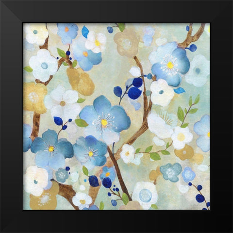 Tree Blossoms I Black Modern Wood Framed Art Print by Tava Studios