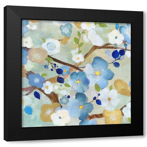 Tree Blossoms II Black Modern Wood Framed Art Print with Double Matting by Tava Studios