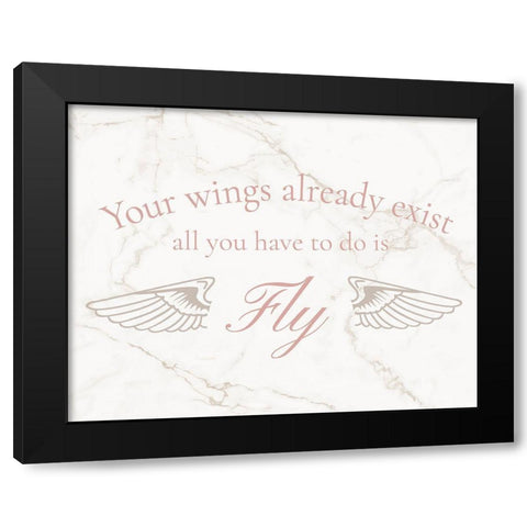 Wings Exist Black Modern Wood Framed Art Print with Double Matting by Murray, Amanda