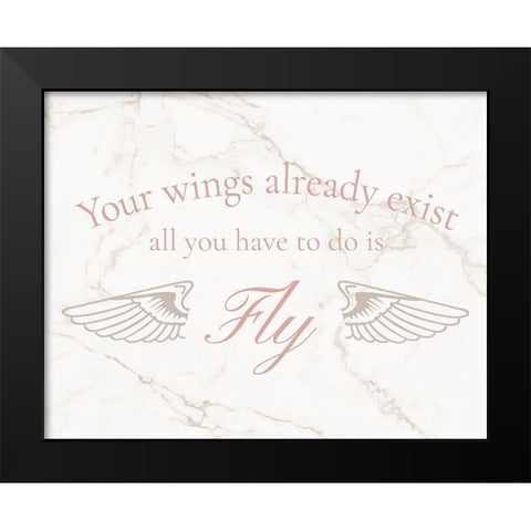 Wings Exist Black Modern Wood Framed Art Print by Murray, Amanda