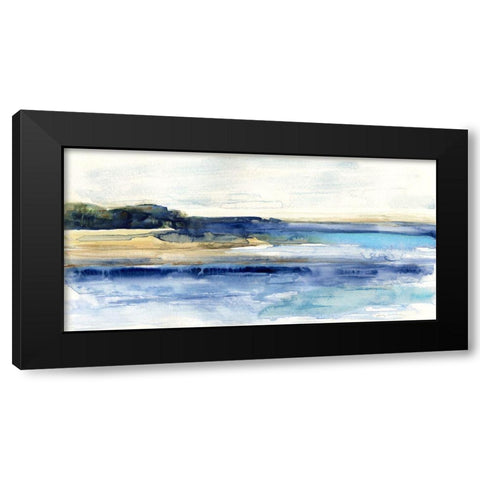 Indigo Bay Black Modern Wood Framed Art Print by Swatland, Sally