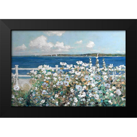 Bayside Garden Black Modern Wood Framed Art Print by Swatland, Sally