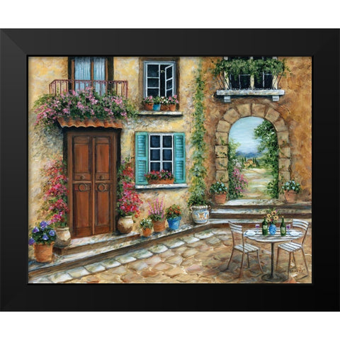 Tuscan Courtyard Black Modern Wood Framed Art Print by Dunlap, Marilyn