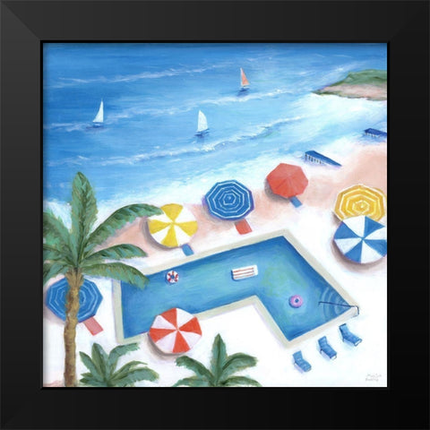 Miami South Beach Pool Black Modern Wood Framed Art Print by Dunlap, Marilyn