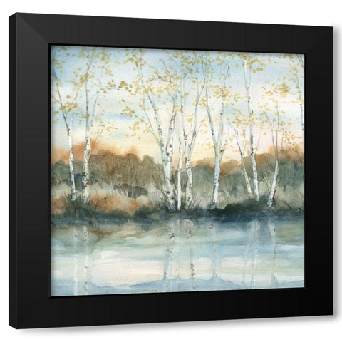 Birch Riverbank Black Modern Wood Framed Art Print by Robinson, Carol