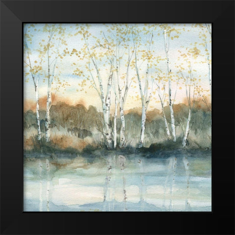 Birch Riverbank Black Modern Wood Framed Art Print by Robinson, Carol