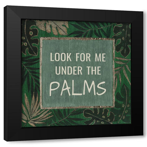 Under the Palms Black Modern Wood Framed Art Print with Double Matting by Tava Studios