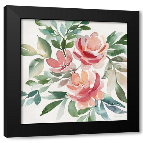 Garden Blush II Black Modern Wood Framed Art Print by Brockmon, Kristen
