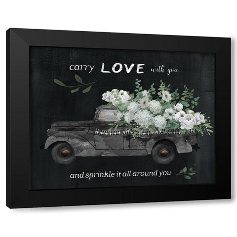 Carry Love Black Modern Wood Framed Art Print with Double Matting by Nan