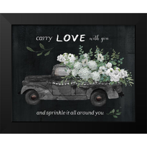 Carry Love Black Modern Wood Framed Art Print by Nan