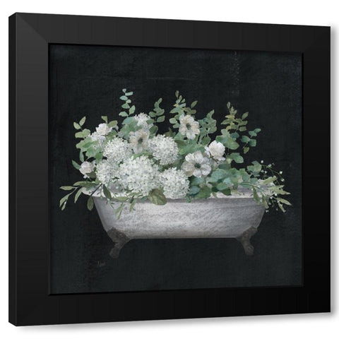 Bathtub Floral I Black Modern Wood Framed Art Print with Double Matting by Nan