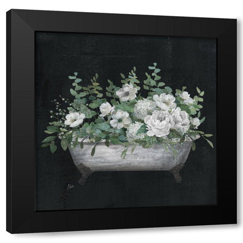 Bathtub Floral II Black Modern Wood Framed Art Print with Double Matting by Nan