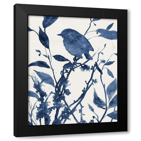 Bluebird Silhouette II Black Modern Wood Framed Art Print with Double Matting by Robinson, Carol