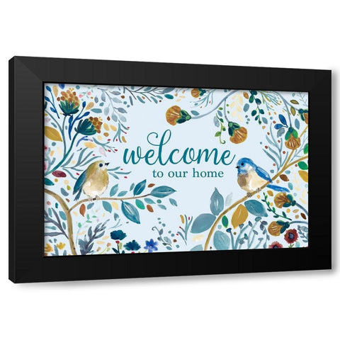 Welcome to Our Home Black Modern Wood Framed Art Print with Double Matting by Robinson, Carol