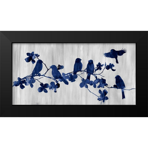 Indigo Hangout Black Modern Wood Framed Art Print by Nan