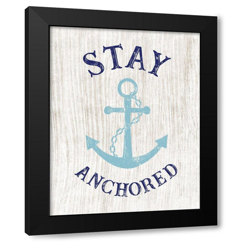 Stay Anchored Black Modern Wood Framed Art Print with Double Matting by CAD Designs