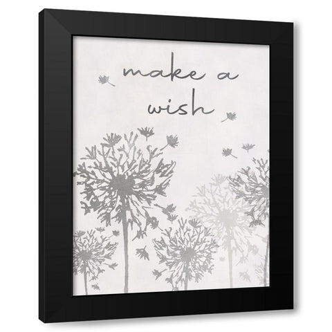 Make A Wish Black Modern Wood Framed Art Print by CAD Designs