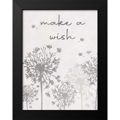 Make A Wish Black Modern Wood Framed Art Print by CAD Designs