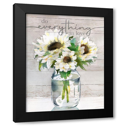 Do Everything in Love Black Modern Wood Framed Art Print with Double Matting by Troise Heidel, Theresa