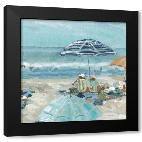 Sunny Beach Time II Black Modern Wood Framed Art Print with Double Matting by Robinson, Carol