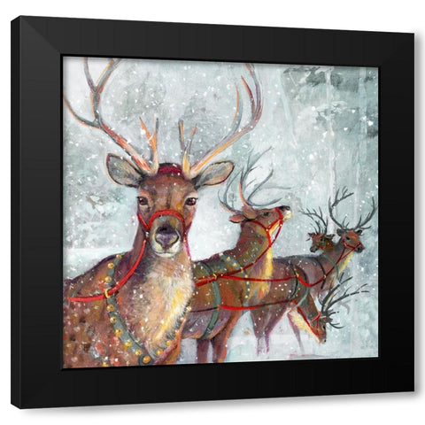 Woodland Friends Black Modern Wood Framed Art Print with Double Matting by Manning, Ruane