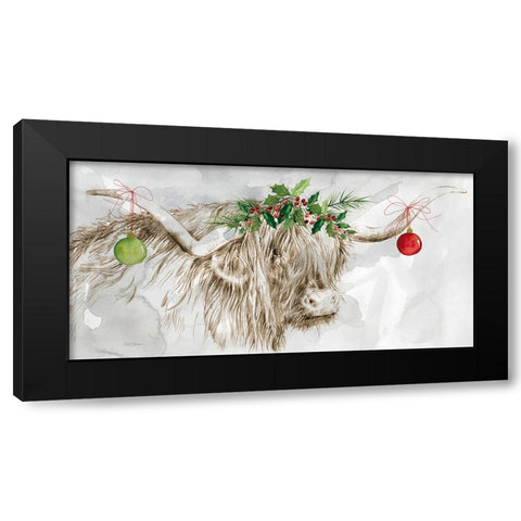 Highland Holidays Black Modern Wood Framed Art Print with Double Matting by Robinson, Carol