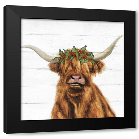 Holly Highland Black Modern Wood Framed Art Print with Double Matting by Brooks, Donna