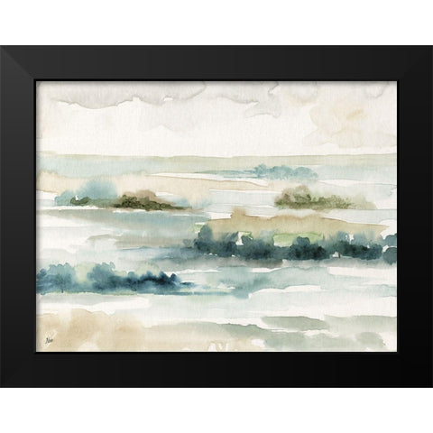 Pastel Panorama Black Modern Wood Framed Art Print by Nan