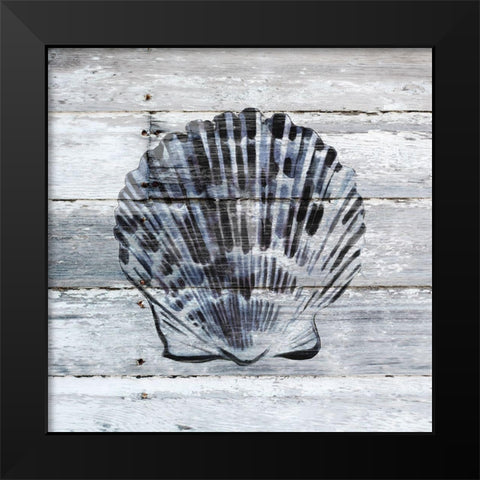 Blue Scallop Black Modern Wood Framed Art Print by Robinson, Carol