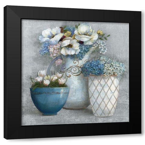 Chic Bouquet Bouquet II Black Modern Wood Framed Art Print with Double Matting by Nan