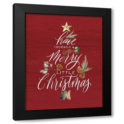 Merry Little Christmas Black Modern Wood Framed Art Print with Double Matting by Brockmon, Kristen