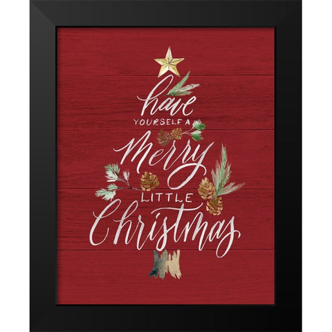 Merry Little Christmas Black Modern Wood Framed Art Print by Brockmon, Kristen