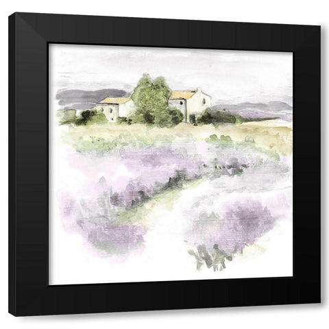 Elegant Lavender I Black Modern Wood Framed Art Print by Tava Studios