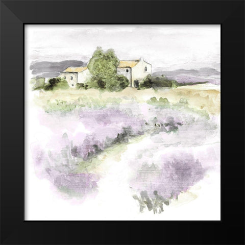 Elegant Lavender I Black Modern Wood Framed Art Print by Tava Studios