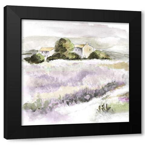 Elegant Lavender II Black Modern Wood Framed Art Print with Double Matting by Tava Studios