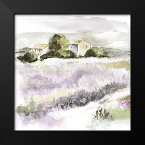 Elegant Lavender II Black Modern Wood Framed Art Print by Tava Studios