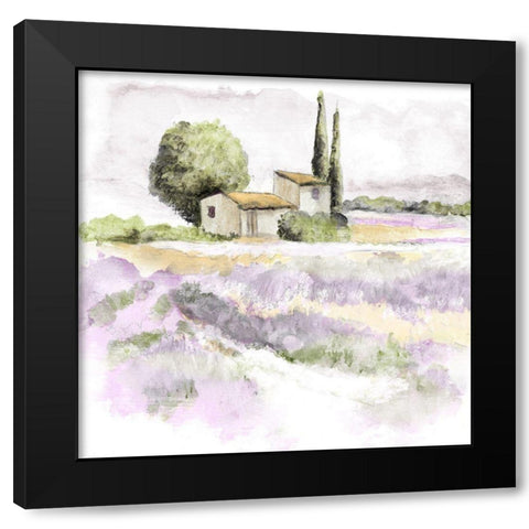 Elegant Lavender III Black Modern Wood Framed Art Print with Double Matting by Tava Studios