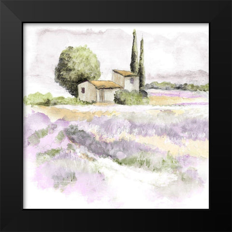 Elegant Lavender III Black Modern Wood Framed Art Print by Tava Studios