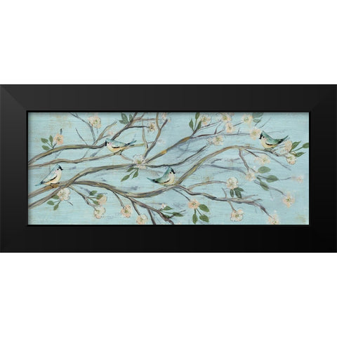Blue Sky and Blossoms Black Modern Wood Framed Art Print by Jill, Susan