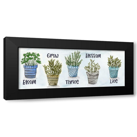 Potted Inspirations Black Modern Wood Framed Art Print with Double Matting by Jill, Susan