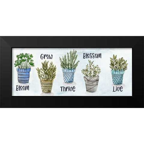 Potted Inspirations Black Modern Wood Framed Art Print by Jill, Susan