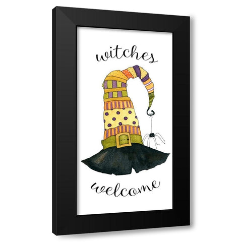 Witches Welcome Hat Black Modern Wood Framed Art Print with Double Matting by Finn, Livi