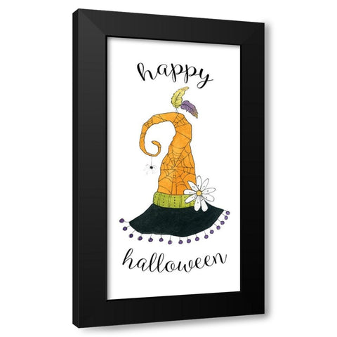Happy Halloween Hat Black Modern Wood Framed Art Print by Finn, Livi