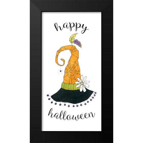 Happy Halloween Hat Black Modern Wood Framed Art Print by Finn, Livi